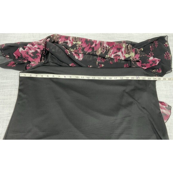 Lotussmile Women Black With Sheer Floral Tunic XXXL - Picture 6 of 11